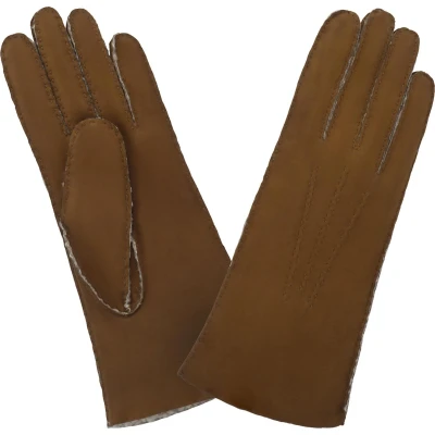 Afbeelding van Glove Story Nikki Leren Dames Handschoenen Maat 7,5 Beaver Bruin