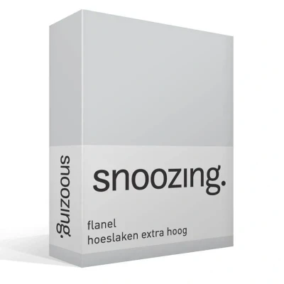 Afbeelding van Snoozing Flanel Extra Hoog Hoeslaken Eenpersoons 70x200 cm Grijs