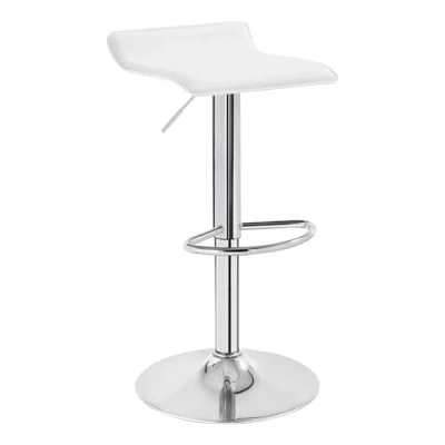 Afbeelding van WOLTU 1 Barkruk in Kunstleer en chroom staal,360Barstoel draaistoel Wit BH11ws