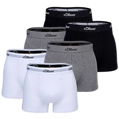 Afbeelding van s.Oliver Boxershorts grijs gemêleerd / zwart wit