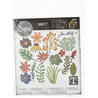 Afbeelding van Sizzix Thinlits Stanssjablonen 662700, Tim Holtz, 17 stuks, één maat, staal, Funky Floral#3, 19,1 x 14,4 0,4 cm