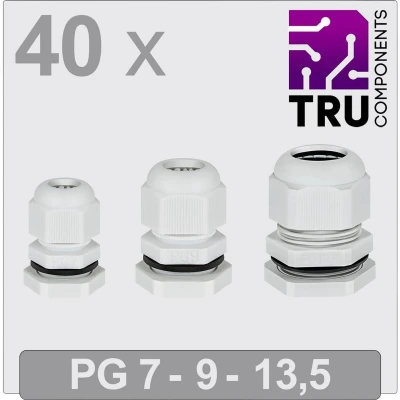 Afbeelding van TRU COMPONENTS TC 13448364 Wartel PG7, PG9, PG13 Polyamide Grijs 40 stuk(s)