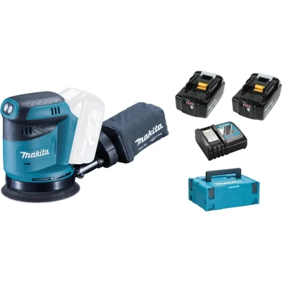 Afbeelding van Makita DBO180RMJ 18V Li ion accu excentrische schuurmachine set (2x4.0Ah) in Mbox 125mm
