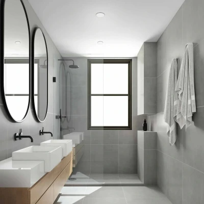 Afbeelding van BRILONER, set van 3 LED inbouwspots badkamer frameless, badkamer, IP44, neutraal witte kleurtemperatuur, 3W, 350 lm, 75 mm, wit
