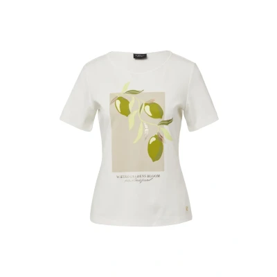 Afbeelding van s.Oliver Black Label Tshirt print, Dames, Maat: 48, Ecru