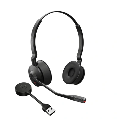 Afbeelding van Jabra Engage 55 On Ear headset Telefoon DECT Stereo Zwart Volumeregeling, Microfoon uitschakelbaar (mute)