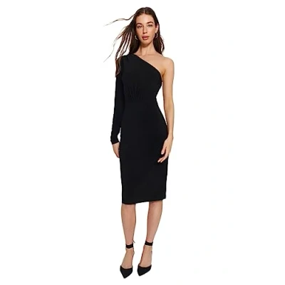 Afbeelding van Trendyol Rechte midi lange mouwen casual slanke jurk jurk, zwart, XL