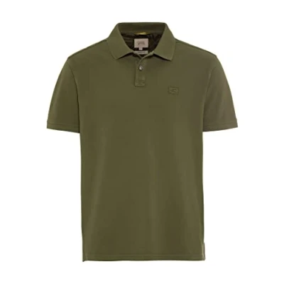 Afbeelding van Camel Active polo heren poloshirt wijde fit groen effen