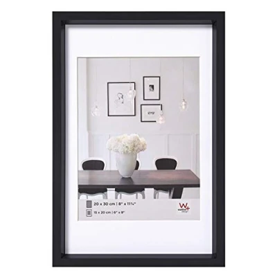 Afbeelding van walther design fotolijst zwart 50 x 70 cm met passe partout, Steel Style kunststof lijst ES070B