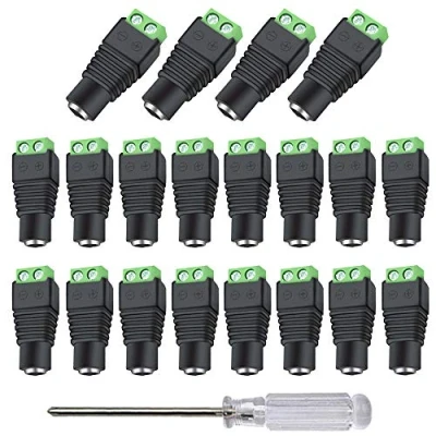 Afbeelding van Aiqeer 40 stuks 12 V / 24 DC jack Vrouwelijk, 2,1 x 5,5 mm voeding stekker, stekker voor DCTV camera (groen)
