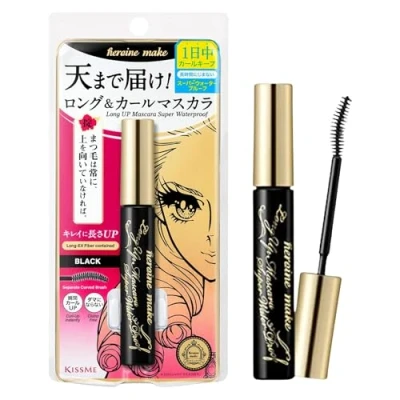 Afbeelding van KISSME HEROINE MAKE Long UP Mascara Super Waterproof WP 01 Black with Lengthening Fiber for Even and Curl