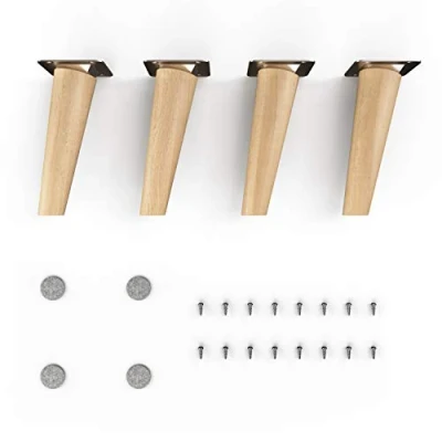 Afbeelding van sossai® houten meubelpoten Clif Round Olieafwerking Hoogte: 15 cm HMF2 rond, conisch (schuin ontwerp) Materiaal: massief hout (beuken) voor stoelen, tafels, kasten etc.