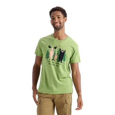 Afbeelding van Little Blue House Herren Pyjamaoberteil pyjama met korte mouwen voor heren, Moge het bos je zijn, M