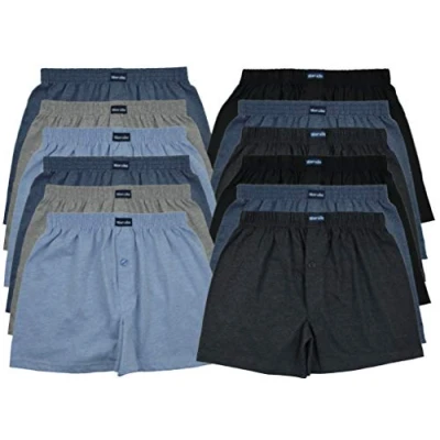 Afbeelding van 12 katoenen heren boxer, model: x gulp met knoop 05 04, maat: M