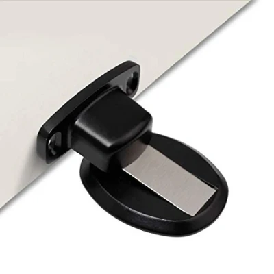 Afbeelding van PHOEWON Sterke magnetische metalen deurstopper met 3M vloergemonteerde zelfklevende afdekschroeven, 2 stuks, zwart
