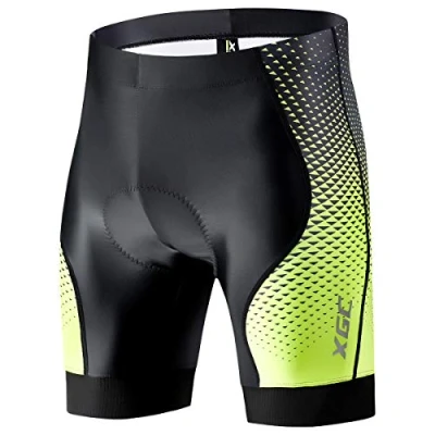 Afbeelding van XGC Korte fietsbroek en fietsonderbroek voor heren, elastisch, ademend 4D sponskussen met een hoge dichtheid (M, zwart_groen)