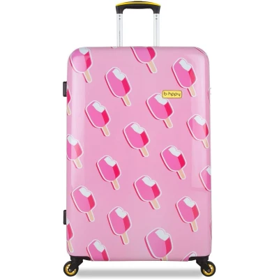 Afbeelding van BHPPY Reiskoffer met print Grote ruimbagage koffer cijferslot ijsjes 4 wielen Roze (76 cm)