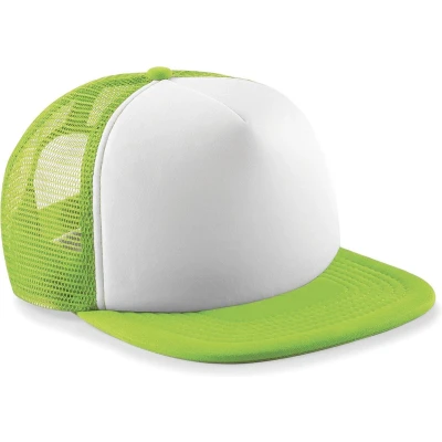 Afbeelding van Beechfield Junior Vintage Snapback Trucker Lime Green/White