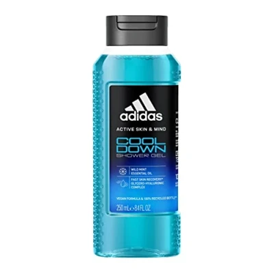 Afbeelding van Adidas Active Skin &amp; Mind Douchegel Cool Down voor heren, formule Clean Vegan, verfrissend, 250 ml