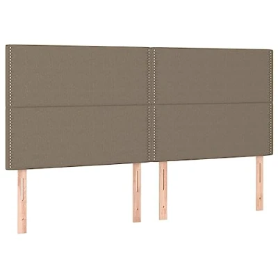Afbeelding van vidaXL Hoofdbord LED 200x5x118/128 cm stof taupe