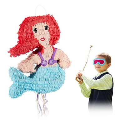Afbeelding van Relaxdays pinata zeemeermin leeg verjaardag zelf vullen piñata