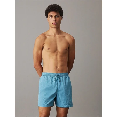 Afbeelding van Calvin Klein Swimwear Medium Drawstring Zwemshorts, Heren, Maat: Large, Adriatic blue