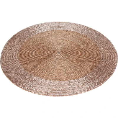 Afbeelding van 1x stuks placemats/onderleggers champagne rond D35 cm Placemats