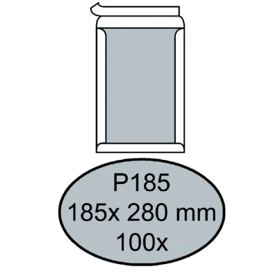Afbeelding van Envelop Quantore bordrug P185 185x280mm zelfkl. wit 100stuks