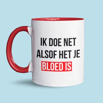Afbeelding van NietMokken.nl Grappige Mok Ik Doe Net Alsof Het Je Bloed Is Uniek Cadeau voor Koffieliefhebbers Vrienden 325 ml Koffiemok