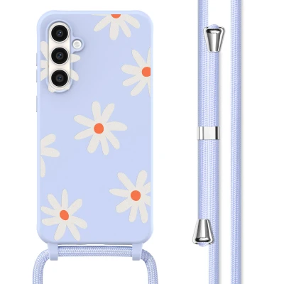 Afbeelding van Samsung Galaxy A25 Hoesje Siliconen en TPU (zacht) imoshion Softcase/Koordhoesje/Backcover Lila Flower Distance Telefoonhoesje