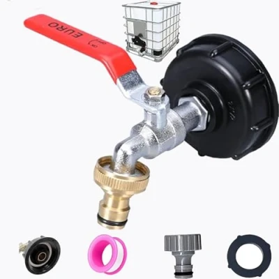 Afbeelding van hufhnwso IBC Tank Brass Accessoires Adapter Valve voor S60 x 6 watertank 1000 l slangaansluiting regenwater
