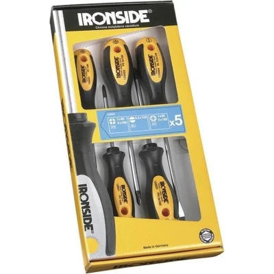 Afbeelding van Ironside, Schroevendraaiers, Schroevendraaierset 5 stuks 2500 2 componenten handvat chroom vanadium staal