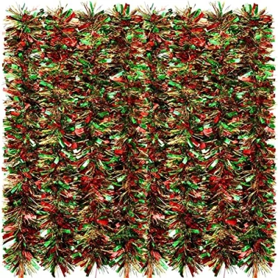Afbeelding van KAHEIGN 10m Kerst klatergoud Garland, gemengde kleur metallic Chunky glinsterende voor kerstboom decoratie