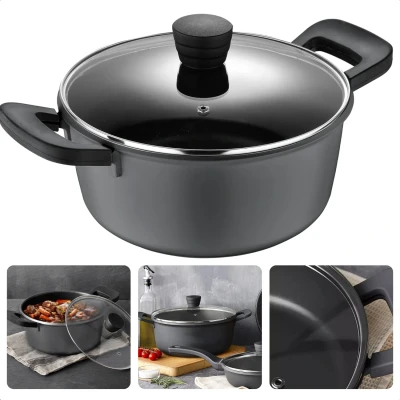 Afbeelding van Cheqo® Inductie Kookpan Aluminium Anti aanbaklaag 4.5 Liter Hapjespan Alle Warmtebronnen