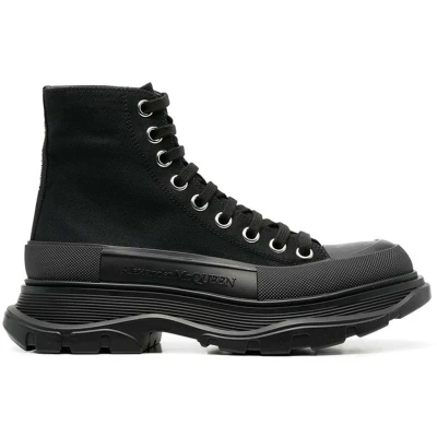 Afbeelding van High Top Canvas Sneakers with Leather Insole and Rubber Sole Wo