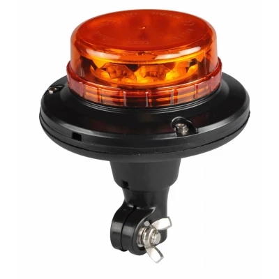 Afbeelding van ORANJE dak zwaailicht 12 LED R10 / R65 E keurmerk beugel bevestiging Flex