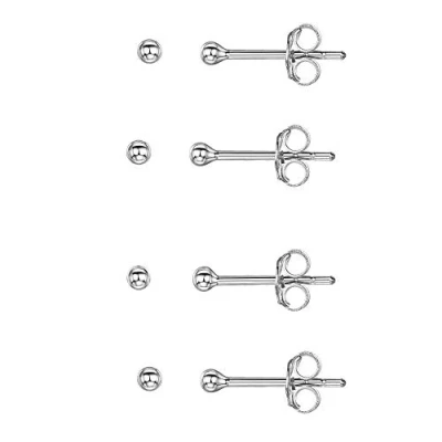 Afbeelding van Amberta Sieraden Echt 925 Sterling Zilver Stud Oorbellen voor Vrouwen Zilveren Oorknopjes Kleine Bal Oorstekers