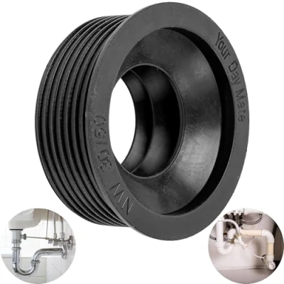 Afbeelding van NW 30/50 rubberen sifon, 1 stuk, voor DN50 HT afvoerbuis binnen Ø 50 mm en ¼ inch sifon buis buiten 28 32 mm, van rubber, zwart, nippel met 55 aanslag, 25 diepe sifonafdichting