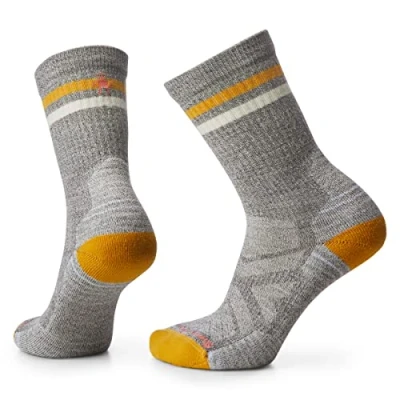 Afbeelding van Wandelsok Smartwool Women Hike Light Cushion Tube Stripe Crew Socks Taupe Natural Marl L