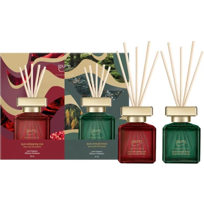Afbeelding van Geurdiffuser Ipuro Whispering Rose&amp;Emerald Forest 2 x 50 ml geschenkset