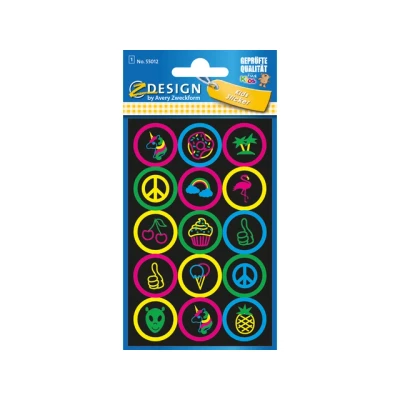 Afbeelding van Neon etiket Z design Kids buttons pakje a 1 vel