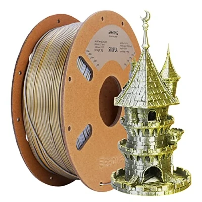 Afbeelding van Eryone Dual tweekleurig PLA filament 1,75 mm, 3D printerfilament, 1 kg spoel +/ 0,02 zijde goud en zilver