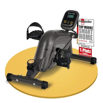 Afbeelding van SportPlus beentrainer incl. trainingscomputer, hoogwaardig &amp; stil magnetisch remsysteem, 8 weerstandsniveaus, voor senioren, mini hometrainer thuis en op kantoor, SP HT 0001