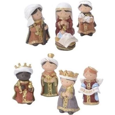 Afbeelding van 8x Kerststal kerstfiguren voor kids 8 cm Kerststallen