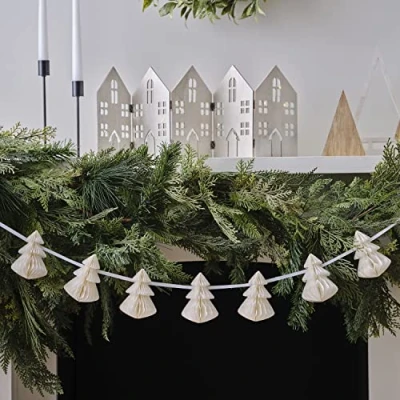 Afbeelding van Ginger Ray Slinger witte honeycomb kerstbomen 2 meter