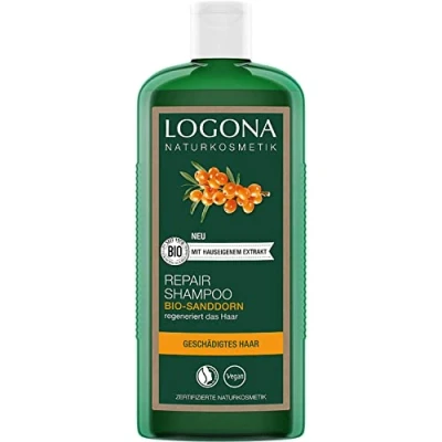 Afbeelding van LOGONA Naturkosmetik Reparerende en voedende shampoo voor natuurlijk gezond haar, geschikt beschadigd reparatie verzorging, haarshampoo met veganistische formule van biologische