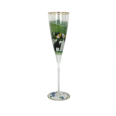 Afbeelding van Goebel Rosina Wachtmeister Champagne Glas Una passeggiata nel verde 27cm met echt goud 100ml