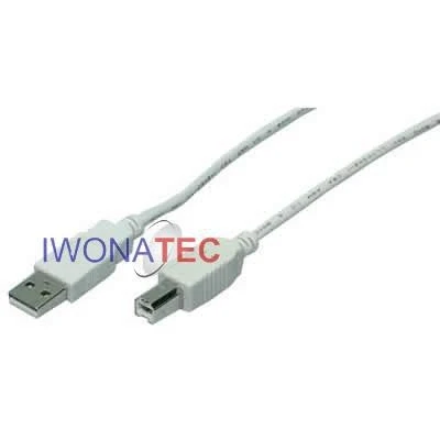 Afbeelding van Kabel USB 2.0 aansluiting A =&gt; B 2x stekker grauw 3 meters
