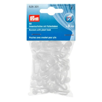 Afbeelding van Binnenlooprollen met vouwhaken 50 stk wit Prym
