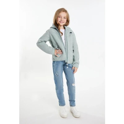 Afbeelding van Schmuddelwedda MIT Teddy Fleecejas voor kinderen, Maat: 140, Mint melange